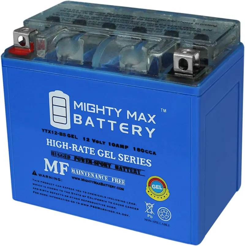 Mighty Max Ytx12-Bsgel 12V 10 Ah Gel 180 Cca Rechargeable Maintenance Free Sla Agm Battery 1