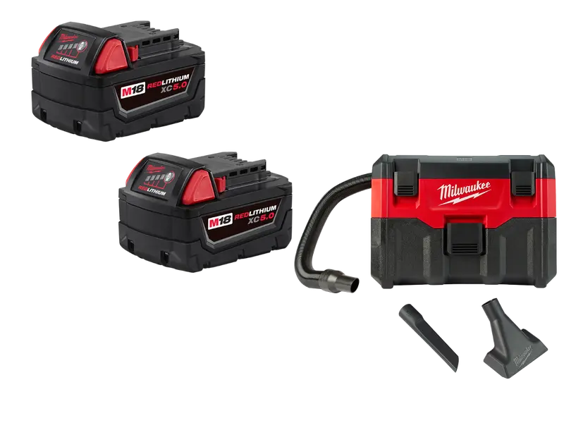 Milwaukee 0880-20Bt5 M18 Vacuum W/ Xc5.0 Extended Capacity Battery - 2 Pk 1