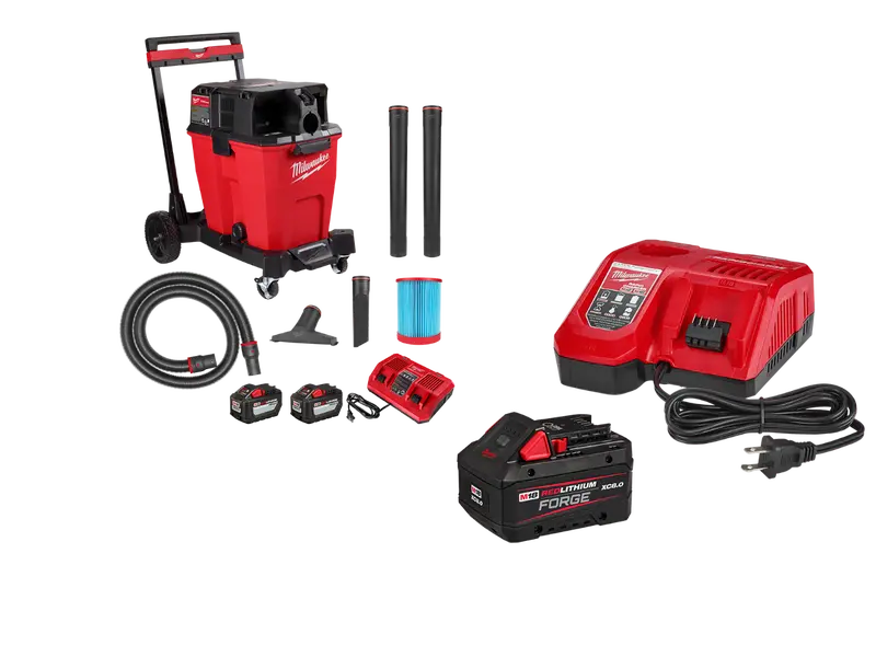 Milwaukee 0930-22Hd8 M18 Fuel 12 Gallon Wet/Dry Vacuum Kit W/ 8Ah Starter Kit 1