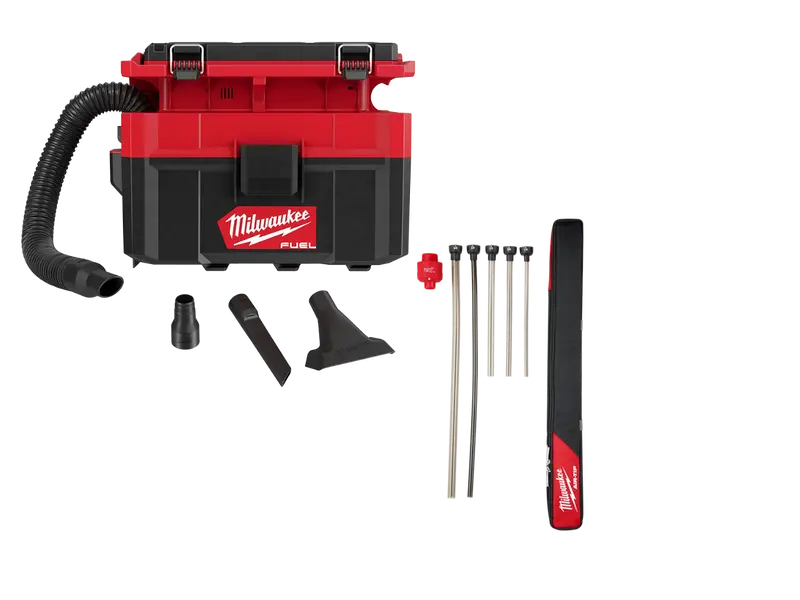 Milwaukee 0970-20Lr M18 Fuel Packout 2.5 Gal Wet/Dry Vac W/ Long Reach Hoses 1