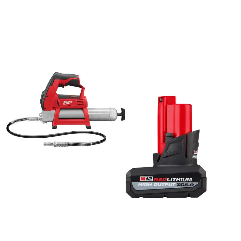 Milwaukee 2446-20X5ho M12 12V Cordless Li-Ion Grease Gun W/ 5Ah Battery 1