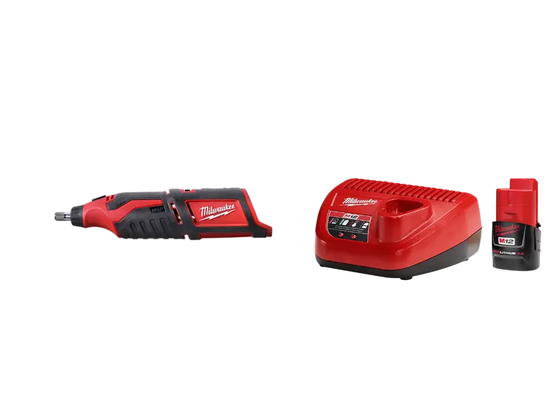Milwaukee 2460-20B M12 12V Cordless Rotary Tool W/ 2Ah Starter Kit 1