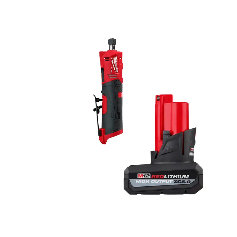 Milwaukee 2486-20X5ho M12 Fuel 12V 1/4" Straight Die Grinder W/ 5Ah Battery 1