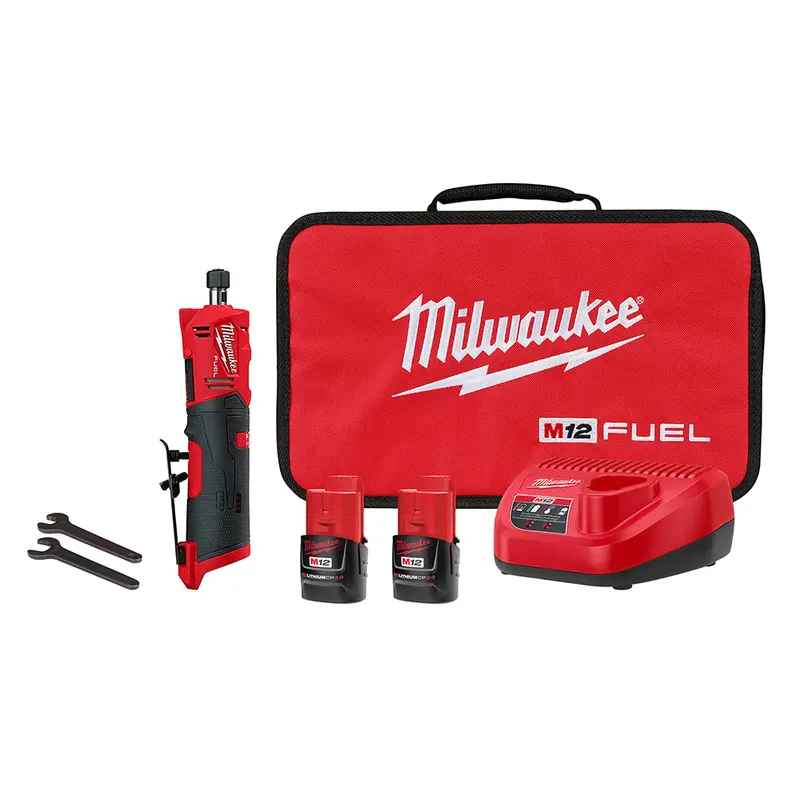 Milwaukee 2486-22 M12 Fuel 12V 1/4" Cordless Brushless Straight Die Grinder Kit 1