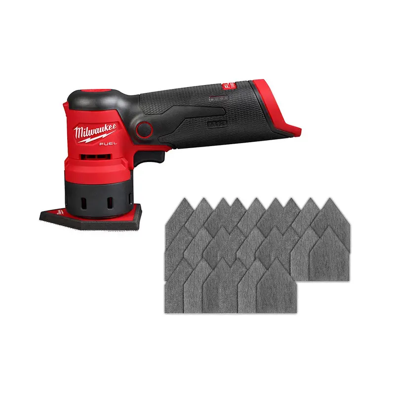 Milwaukee 2531-20 M12 Fuel 12V Detail Sander W/24Pc Assorted Mesh Sanding Sheets 1