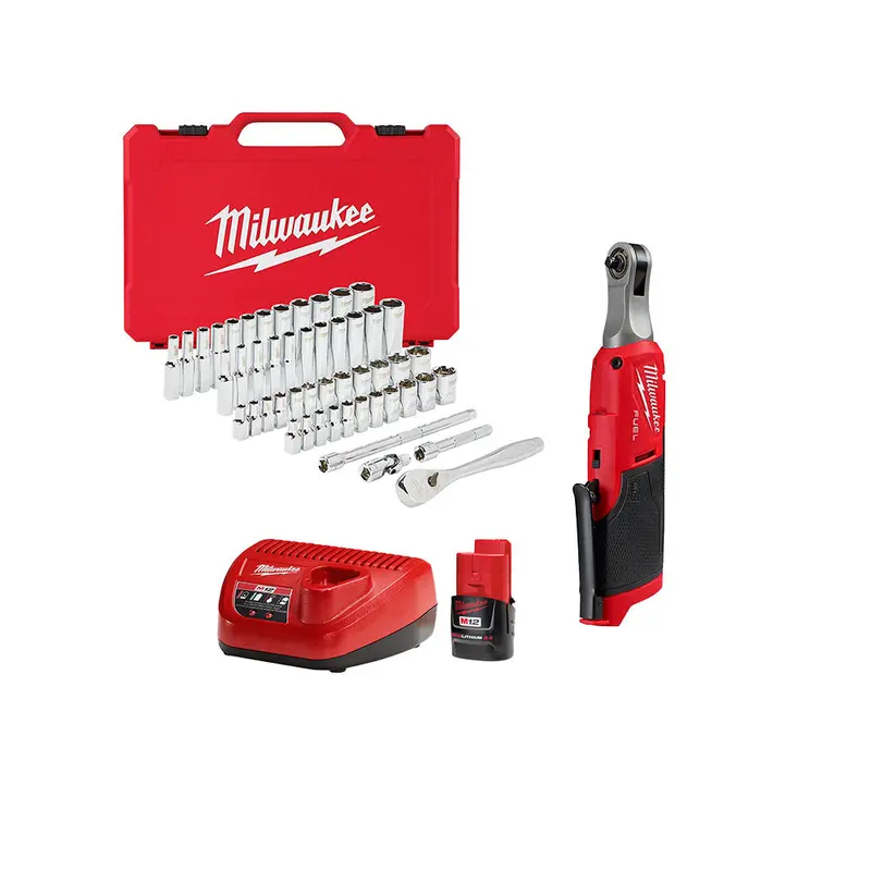 Milwaukee 2566-21S M12 Fuel 1/4" Ratchet Kit W/ 50 Pc Socket Set 1