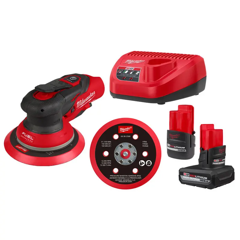 Milwaukee 2585-22Cx M12 Fuel 12V 6" Random Orbital Sander Kit (3/16") 1