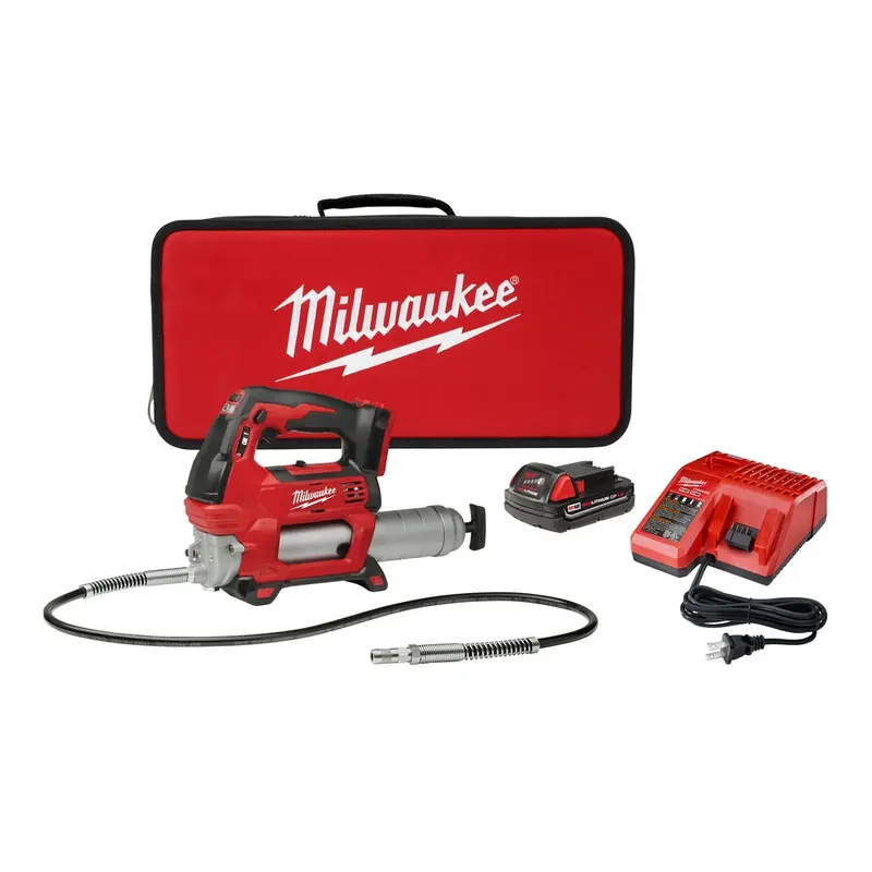 Milwaukee 2646-21Ct M18 18V 2-Speed 48-Inch Hose Grease Gun Kit 1