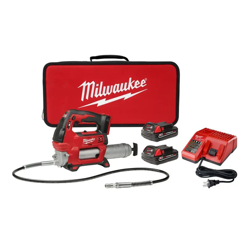 Milwaukee 2646-22Ct M18 18V 2-Speed 48-Inch Hosae Grease Gun W/ Batteries 1