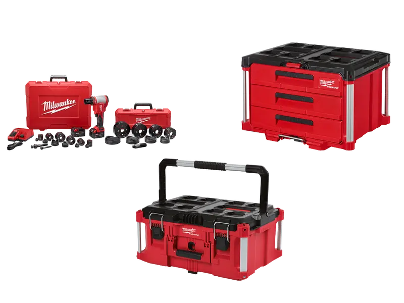 Milwaukee 2676-23Po M18 Force Logic 18V 10T Knockout Tool 1/2"-4" Kit W/ Packout 1