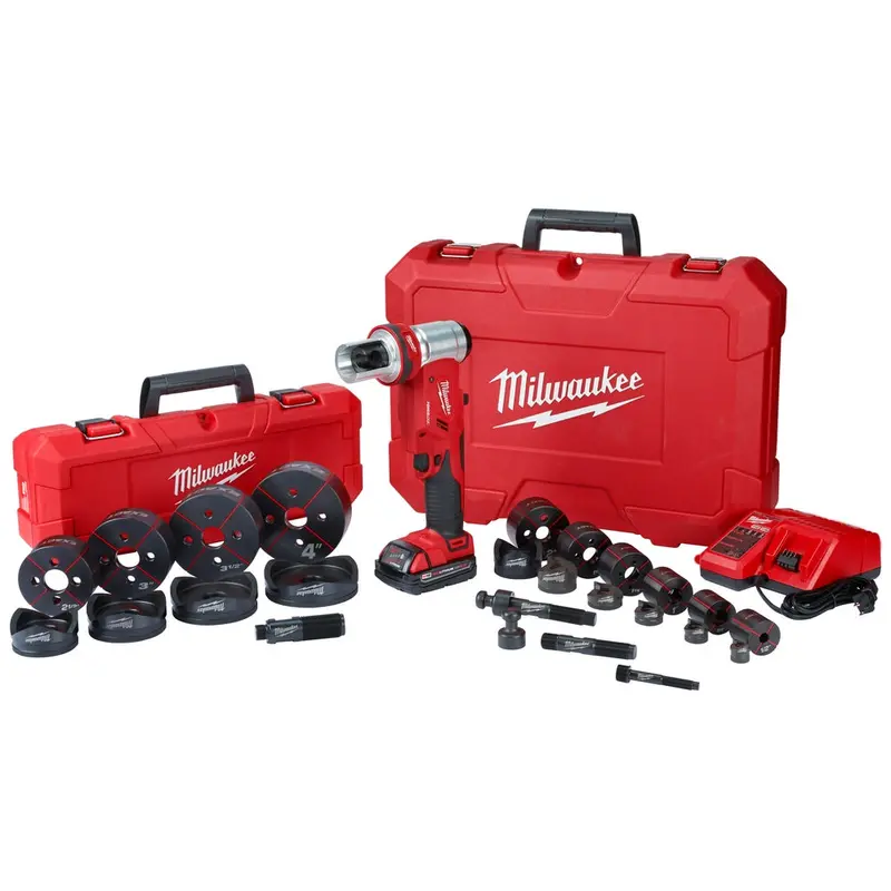 Milwaukee 2677-23 M18 18V 4-Inch 6-Ton Forcelogic Knockout Tool Kit 1