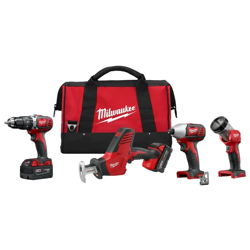 Milwaukee 2695-24 M18 18V Cordless Power Lithium-Ion 4-Tool Combo Kit 1