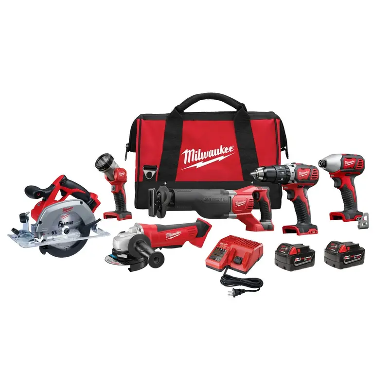 Milwaukee 2696-26 M18 18V Cordless Power Lithium-Ion 6-Tool Combo Kit 1