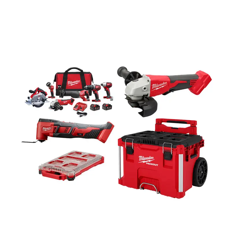 Milwaukee 2696-26Pok M18 18V 6-Tool Combo Kit W/Grinder, Multi-Tool, And Packout 1