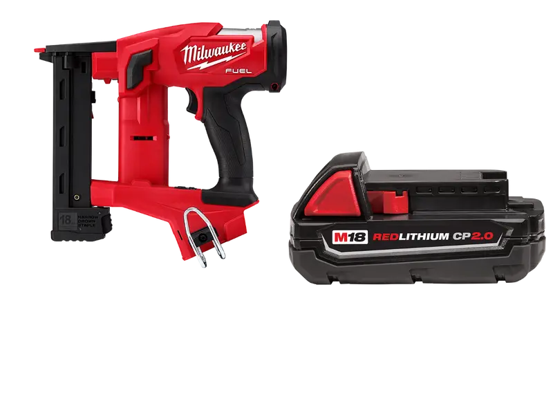 Milwaukee 2749-20X2 M18 Fuel 18 Gauge 1/4" Crown Stapler Bundle W/ 2Ah Battery 1
