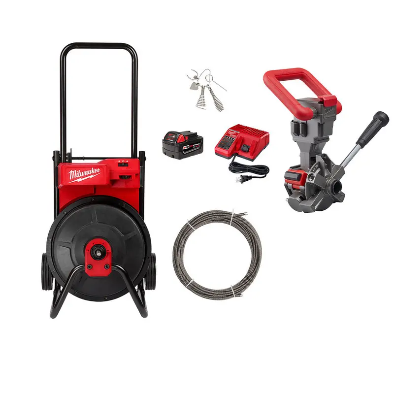 Milwaukee 2817A-21Cd M18 18V Drum Machine W/3/8" Cable And Cable Drive Assembly 1