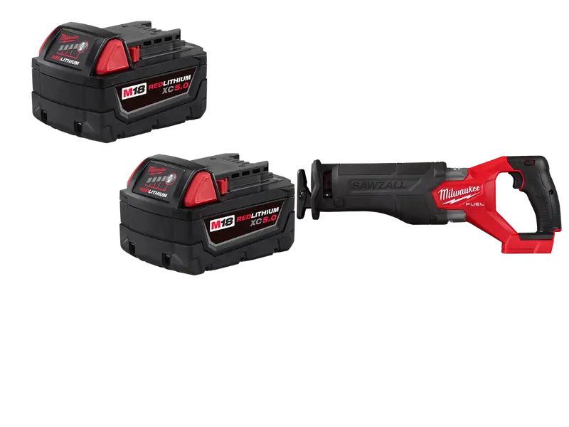 Milwaukee 2821-20B5 M18 Fuel 18V Sawzall Reciprocating Saw W/ 2 - 5Ah Batteries 1