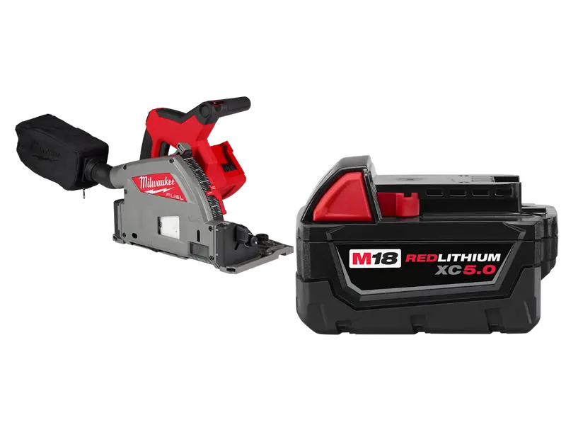 Milwaukee 2831-20X5 M18 Fuel 18V 6-1/2" Plunge Track Saw W/ 5Ah Battery 1