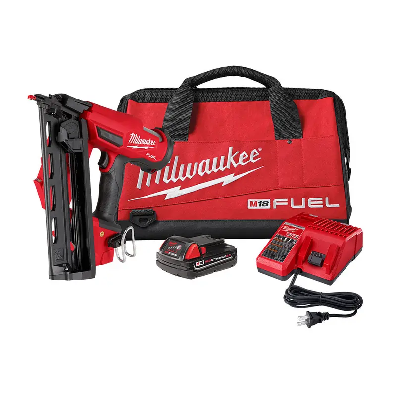 Milwaukee 2841-21Ct M18 Fuel 18V 16 Guage Cordless Angled Finish Nailer Kit 1