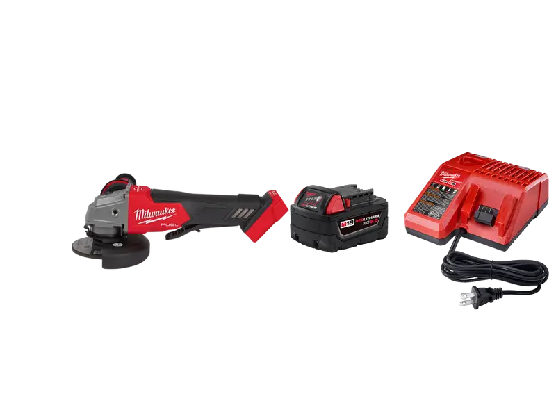 Milwaukee 2880-20X5sk M18 Fuel 4-1/2"/5" Braking Grinder Paddle Switch Bundle 1