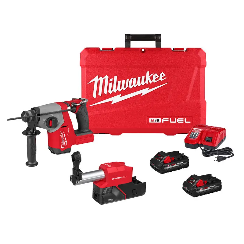 Milwaukee 2908-22De M18 Fuel 5/8" Sds Plus Rotary Hammer W/ Dust Extractor Kit 1