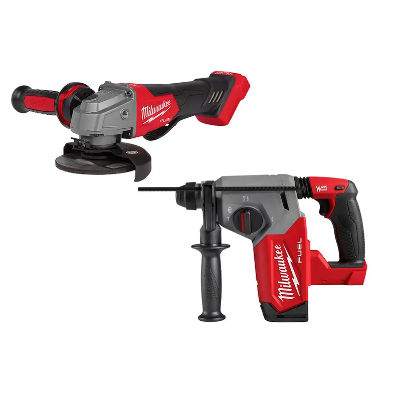 Milwaukee 2912-20 M18 Fuel 18V 1" Sds Plus Rotary Hammer W/ 4-1/2" / 5" Grinder 1