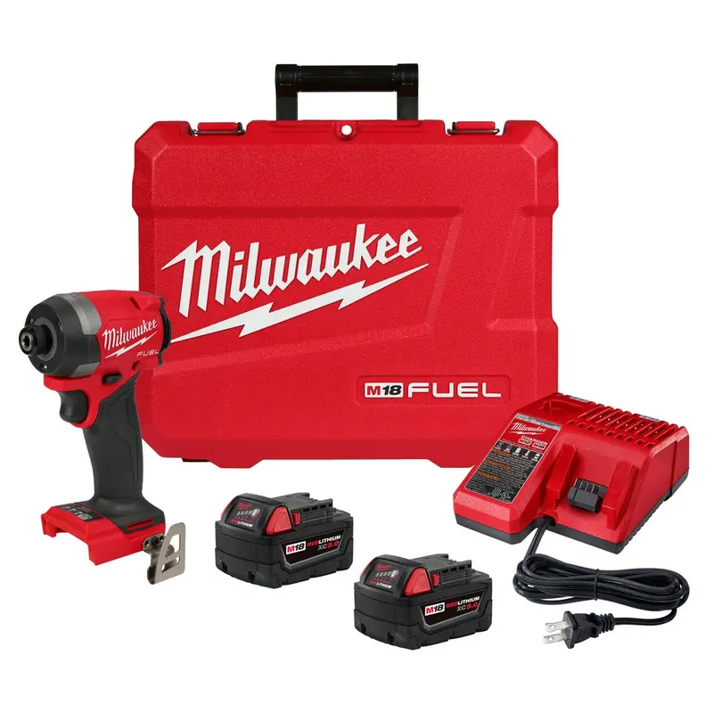 Milwaukee 2953-22 M18 Fuel 18V 1/4" Hex Cordless Li-Ion Impact Driver Kit 1