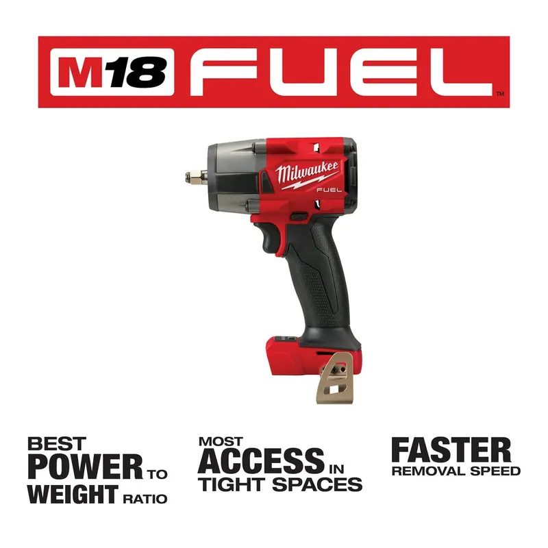 Milwaukee 2960-20Gr2 M18 Fuel 18V 3/8" Li-Ion Impact Wrench W/ 4-1/2"-5" Grinder 2