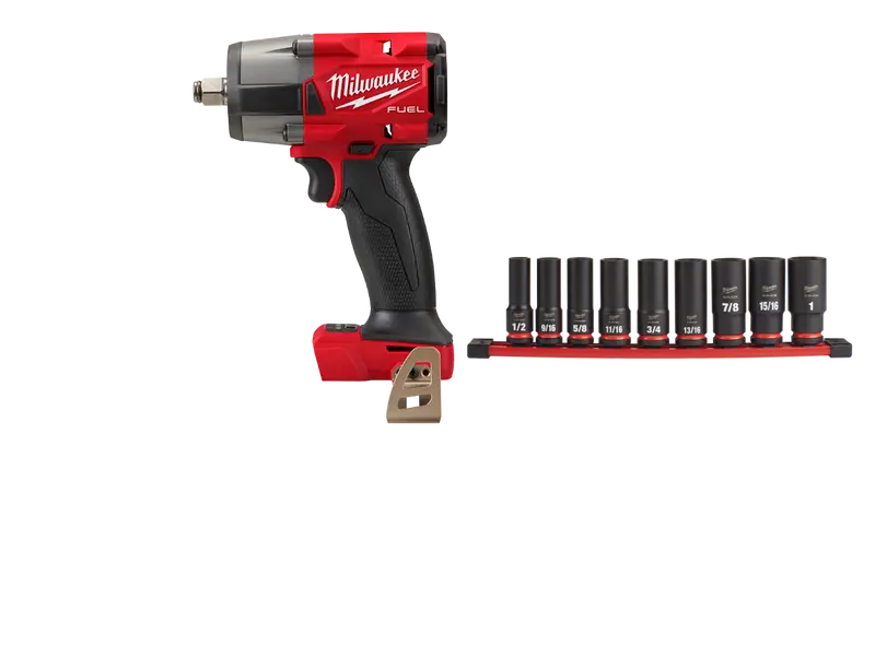 Milwaukee 2962-20Sae M18 Fuel 18V 1/2" Mid-Torque Impact Wrench W/ Sockets 1