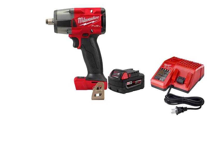 Milwaukee 2962-20X5sk M18 Fuel 18V 1/2" Mid-Torque Impact Wrench Bundle Kit 1