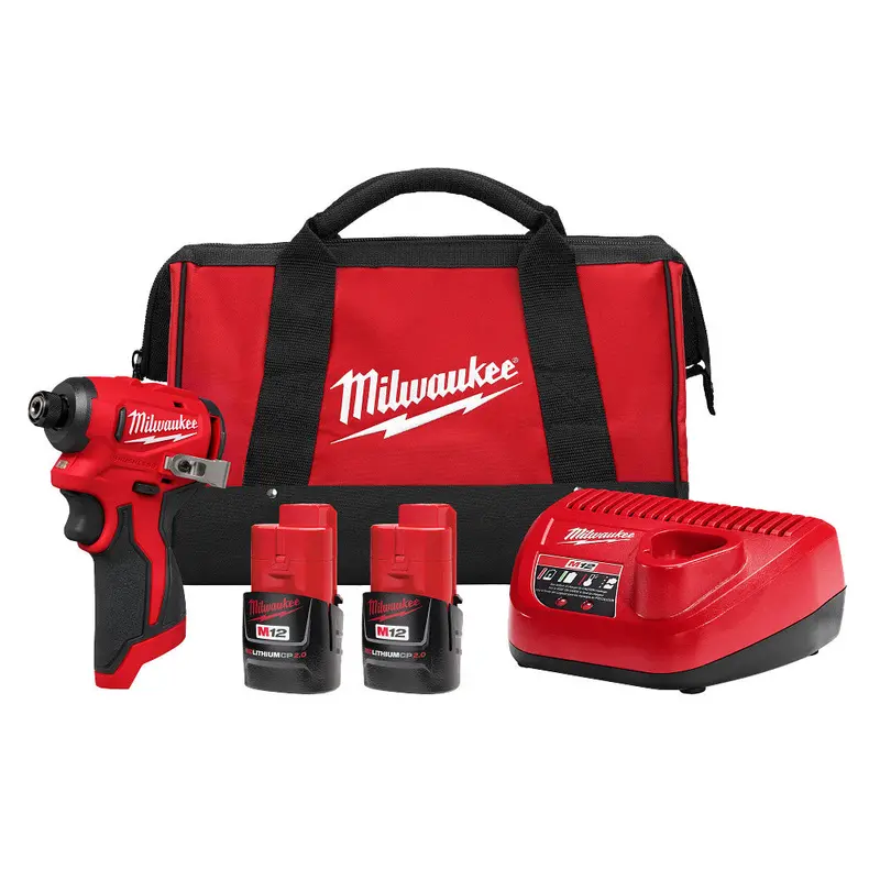 Milwaukee 3450-22 M12 12V 1/4" Subcompact Brushless Hex Impact Driver Kit 1
