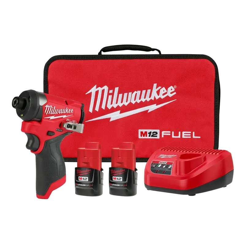Milwaukee 3453-22 M12 Fuel 12V 1/4 Hex Cordless Li-Ion Impact Driver Kit 1