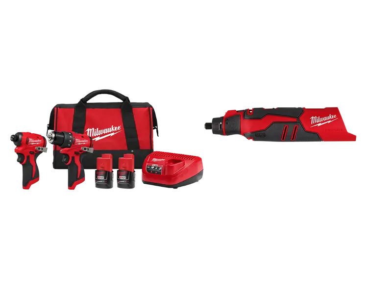 Milwaukee 3494-22Brt M12 12V 2-Tool Cordless Combo Kit W/ Rotary Tool 1