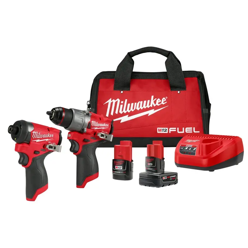 Milwaukee 3497-22 M12 Fuel 12V Cordless Li-Ion 2-Tool Combo Kit W/ 2 Batteries 1