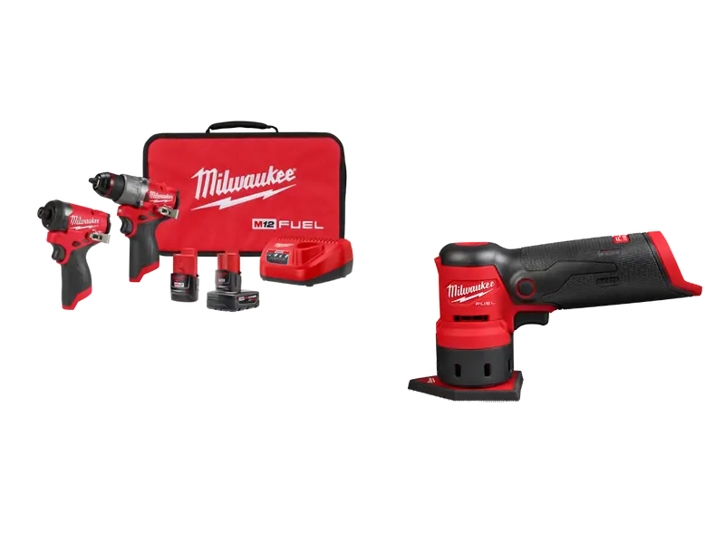 Milwaukee 3497-22Bs M12 Fuel 12V 2-Tool Combo Kit W/ M12 Detail Sander 1