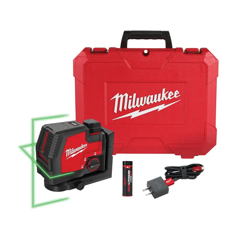 Milwaukee 3521-21 Redlithium Usb Rechargeable Cordless Green Cross Line Laser 1