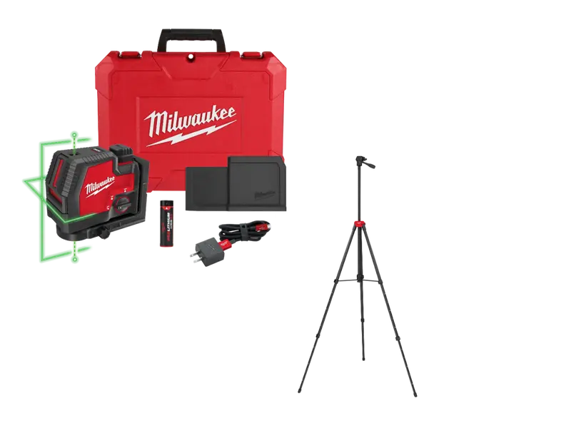 Milwaukee 3522-21Tp Usb Green Cross Line & Plumb Points Laser W/ Tri-Pod 1