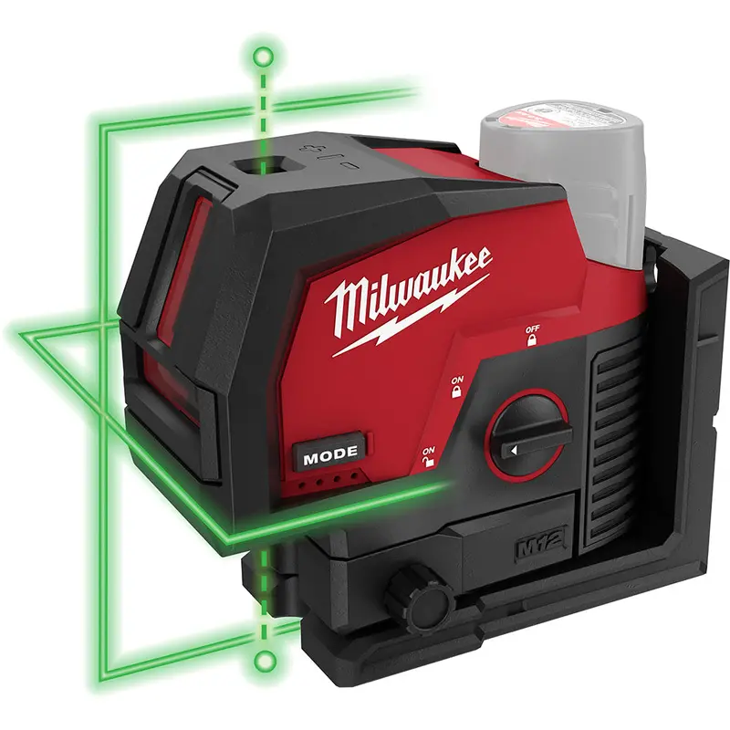 Milwaukee 3622-20 M12 12V Cordless Green Cross Line W/ Plumb Points Laser Level 1