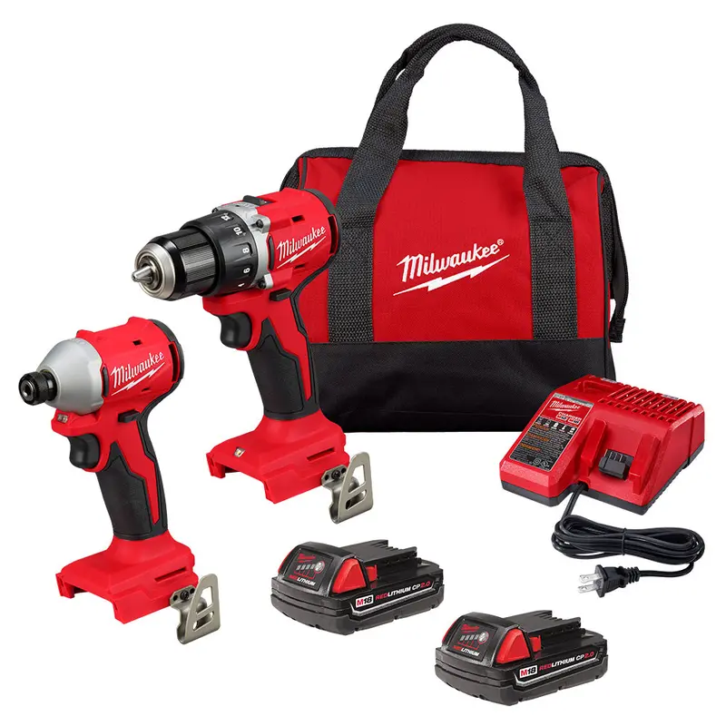 Milwaukee 3692-22Ct M18 18V Compact Brushless 2 Tool Drill/Driver Combo Kit 1