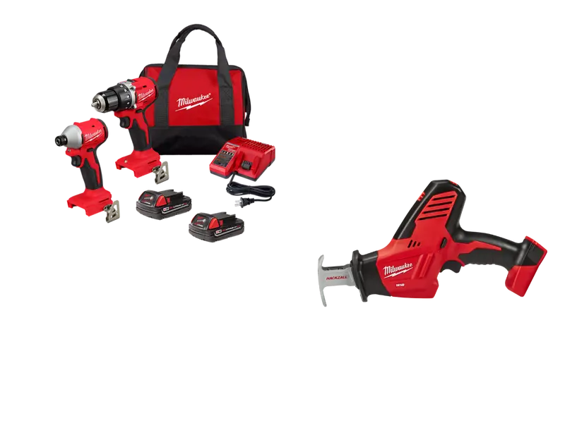 Milwaukee 3692-22Cthz M18 18V Compact Brushless 2-Tool Combo Kit W/ M18 Hackzall 1