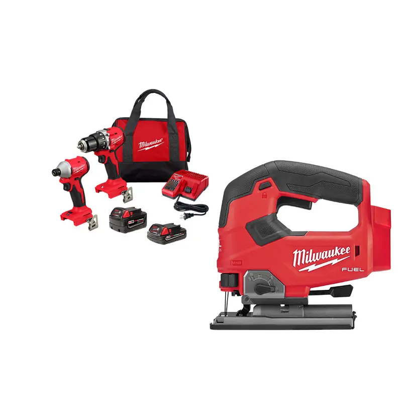 Milwaukee 3693-22Cxvjs M18 Compact Brushless 2-Tool Combo Kit W/ Jig Saw 1