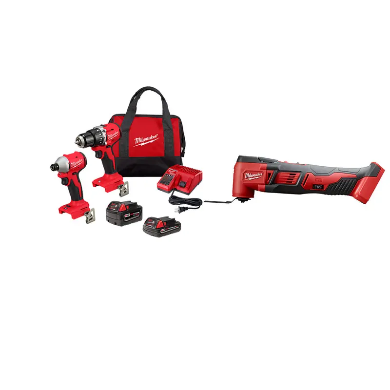Milwaukee 3693-22Cxvmt M18 Compact Brushless 2-Tool Combo Kit W/ Multi-Tool 1