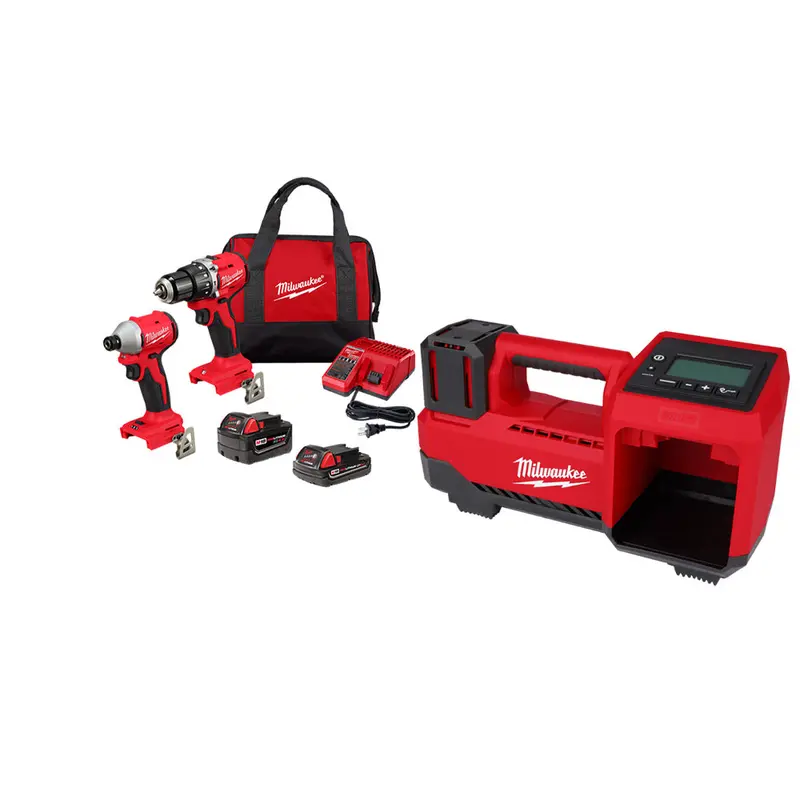 Milwaukee 3693-22Cxvty M18 Compact Brushless 2-Tool Combo Kit W/ Inflator 1