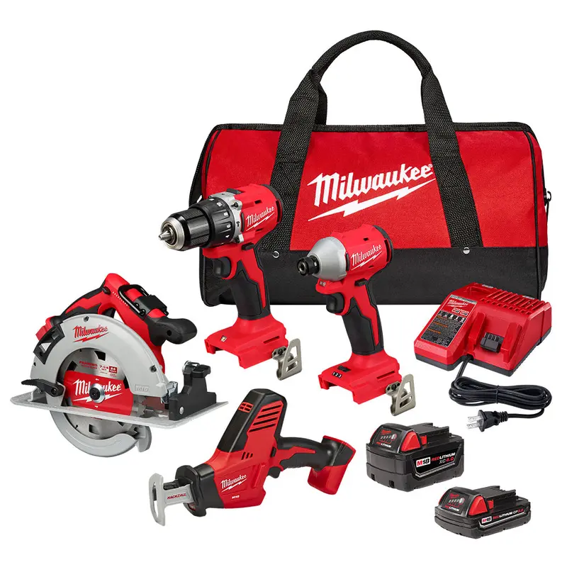 Milwaukee 3693-24Cx M18 18V 4 Cordless Tool Combo Kit W/ Battery 1