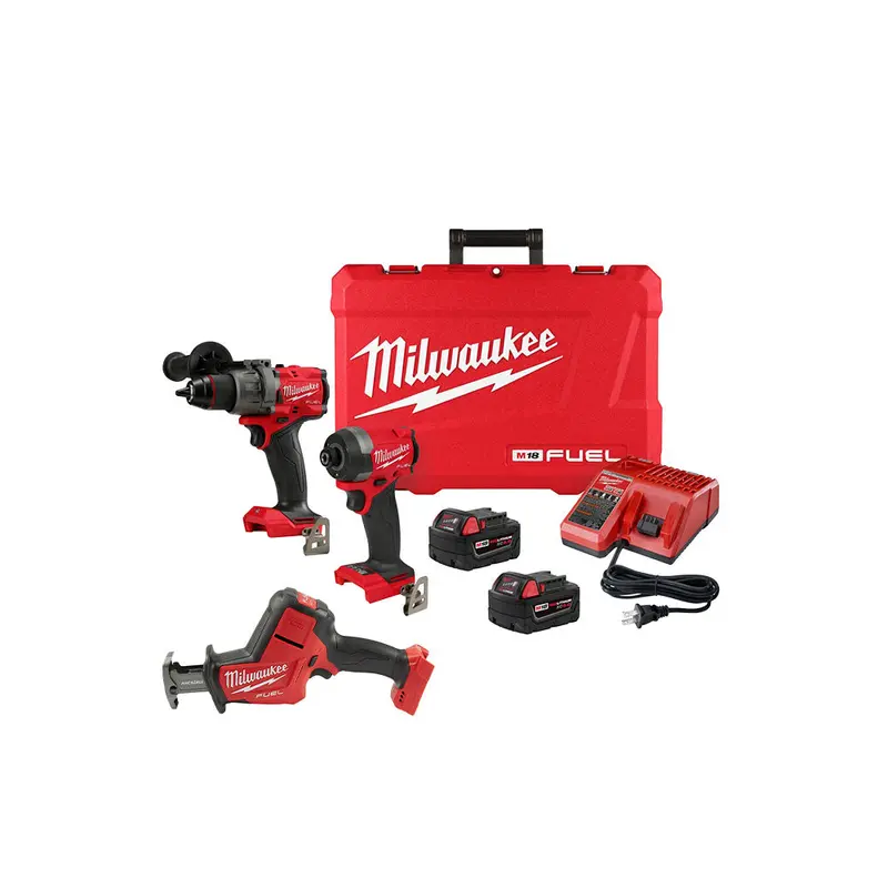 Milwaukee 3697-22Hz M18 Fuel 18V Cordless Drill / Driver Kit W/M18 Fuel Hackzall 1