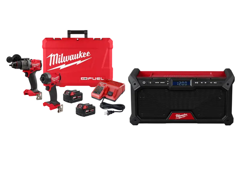 Milwaukee 3697-22Radio M18 Fuel 18V 2-Tool Combo Kit W/ M18 Radio 1