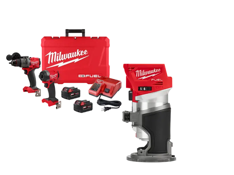 Milwaukee 3697-22Rtr M18 Fuel 18V 2-Tool Combo Kit W/ Compact Router 1
