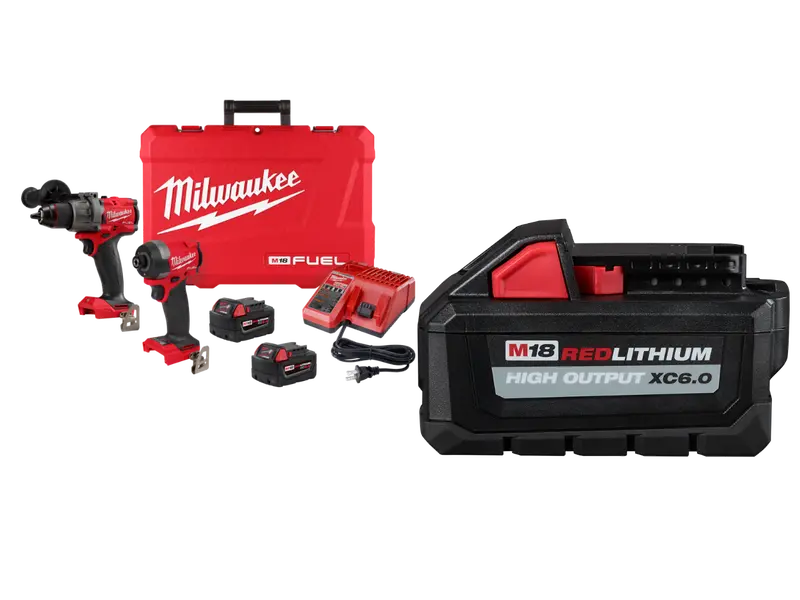 Milwaukee 3697-22X6 M18 Fuel 18V 2-Tool Combo Kit W/ 6Ah Battery 1