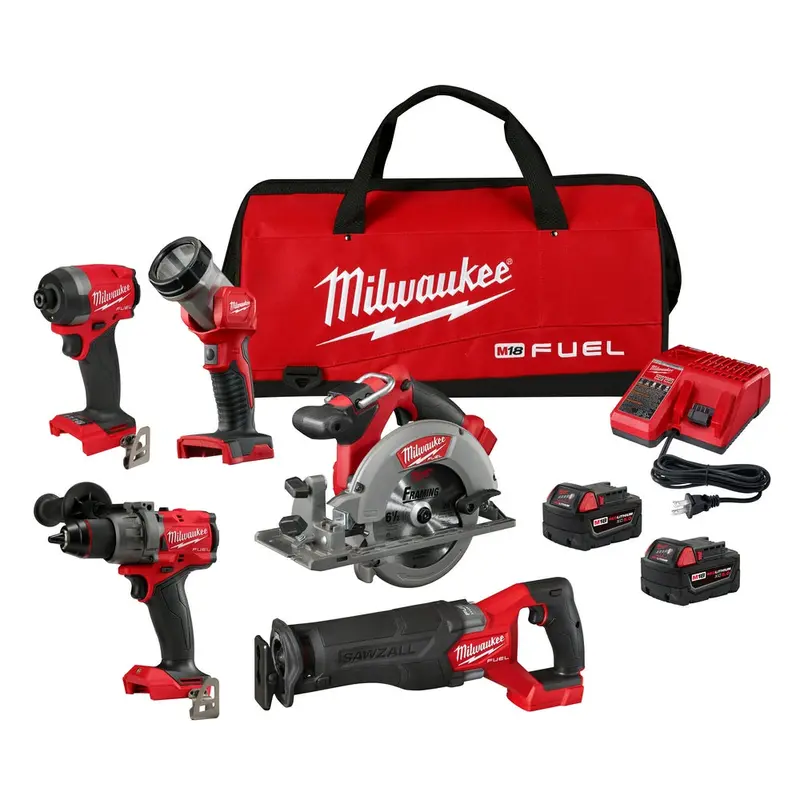 Milwaukee 3697-25 M18 Fuel 18V 5 Tool Cordless Brushless Li-Ion Combo Kit 1
