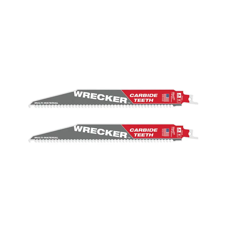 Milwaukee 48-00-0542B 9" 6 Tpi The Wrecker Carbide Teeth Sawzall Blade - 2 Pk 1